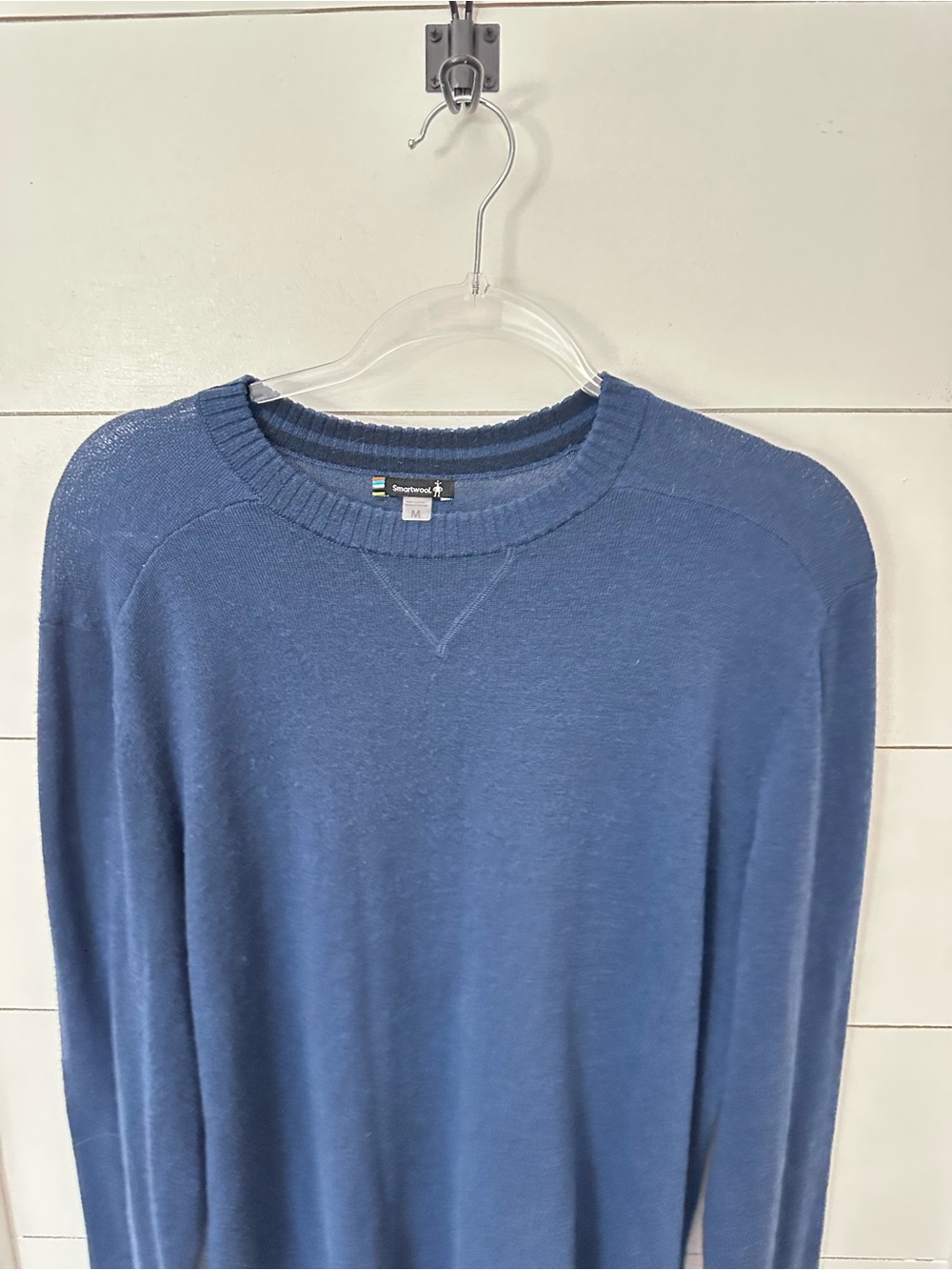 Smartwool M Men blue crew neck long sleeve merino wool layering sweater gorpcore - Picture 7 of 10